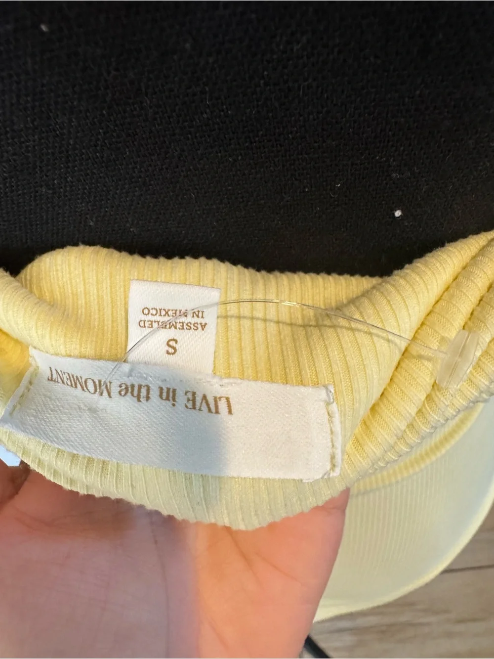 Girls' Strapless Ribbed One-Piece Bodysuit in Pale Yellow
